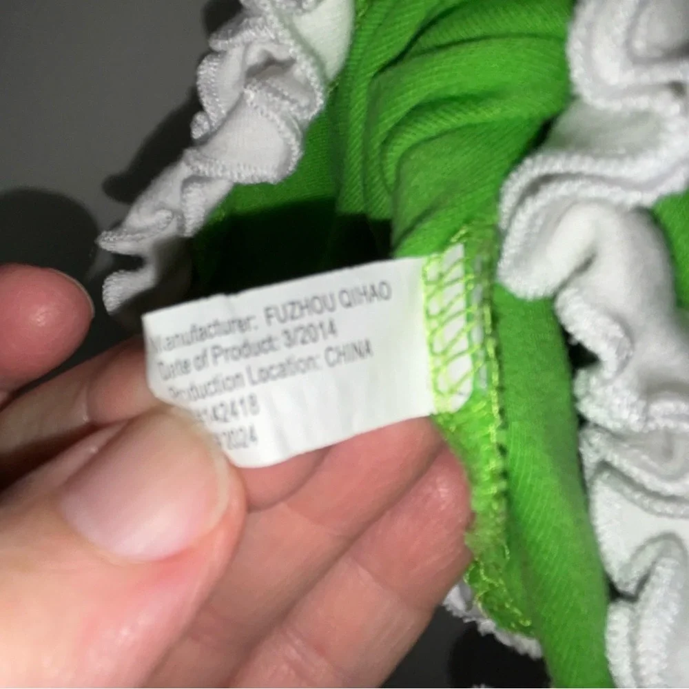 Lilly Wolly‎ Doodle Girls Pink and Green Ruffled Dress Girls 6/7
